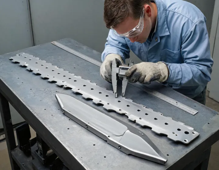 Combine blade measurement and mounting inspection